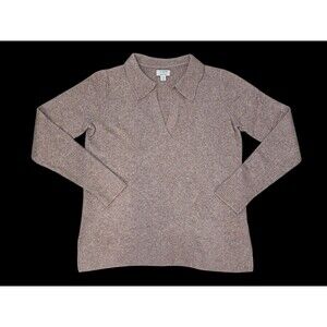 J.Crew Factory Extra Soft Polo Sweater Wool Blend V-Neck Collared XS Oversized